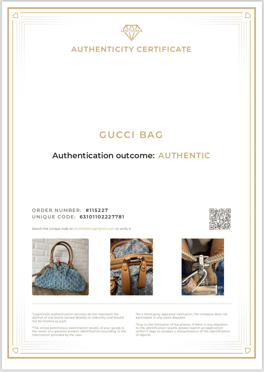 Gucci Blue Denim GG Denim Sukey Medium Handbag Satchel Bag