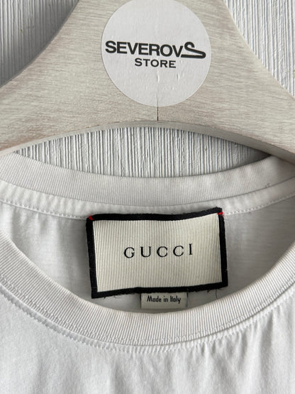 Gucci Logo Distressed White T-shirt