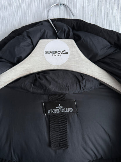 Stone Island Shadow Project FW21 High Density R-Nylon Jersey Real Down Jacket in Black