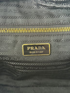 Prada Gold Saffiano Leather Top Handle Bowling Bag