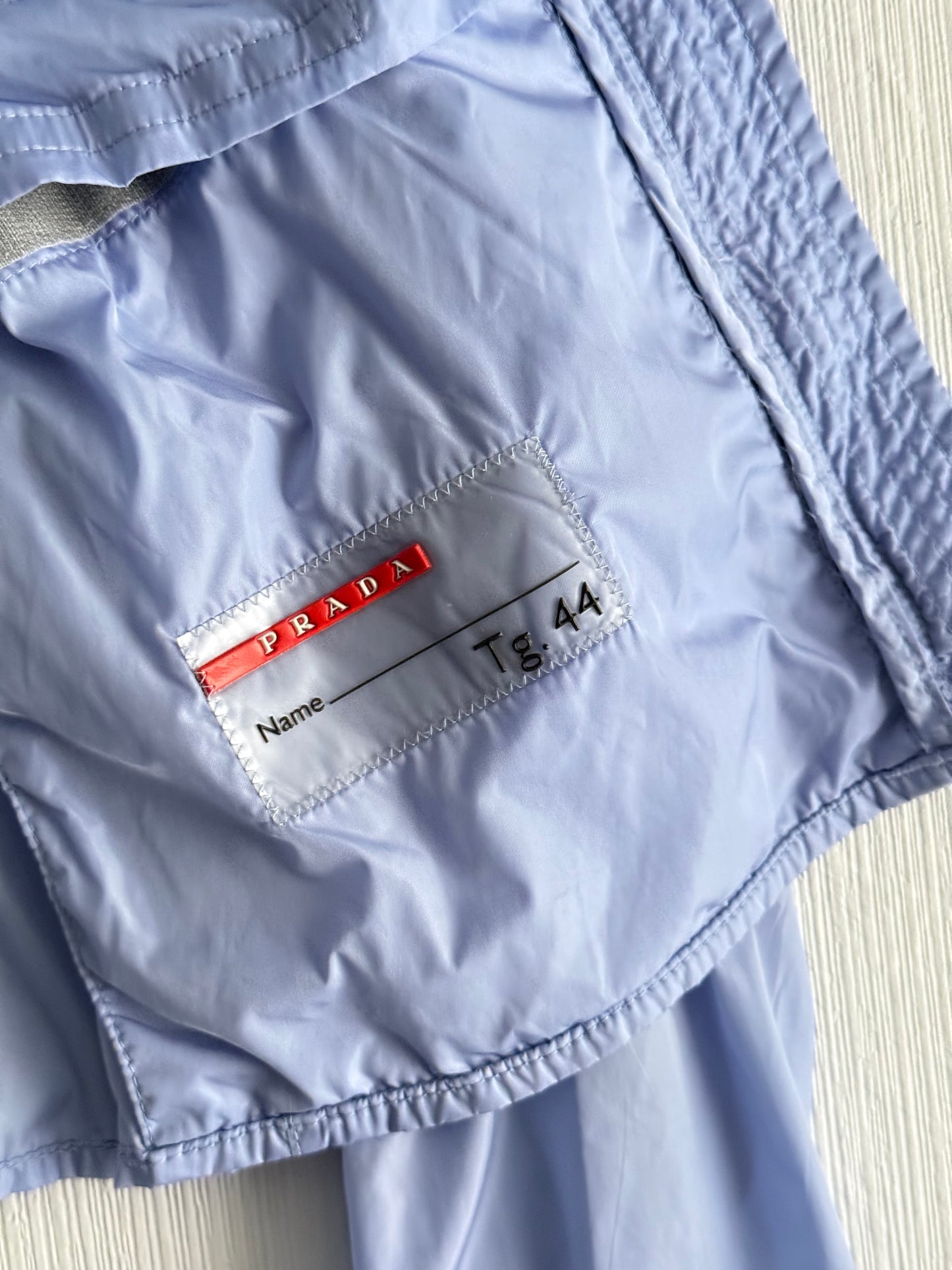 Prada Sport SS00 Nylon Moto Baby Blue Jacket