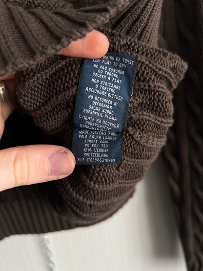 Polo Ralph Lauren Cable Knit Brown Cotton Jumper
