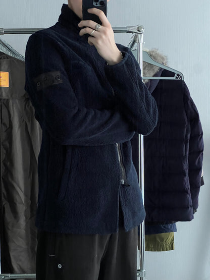 Stone Island Shadow Project AW17 Navy Teddy Fleece Zipped Blazer