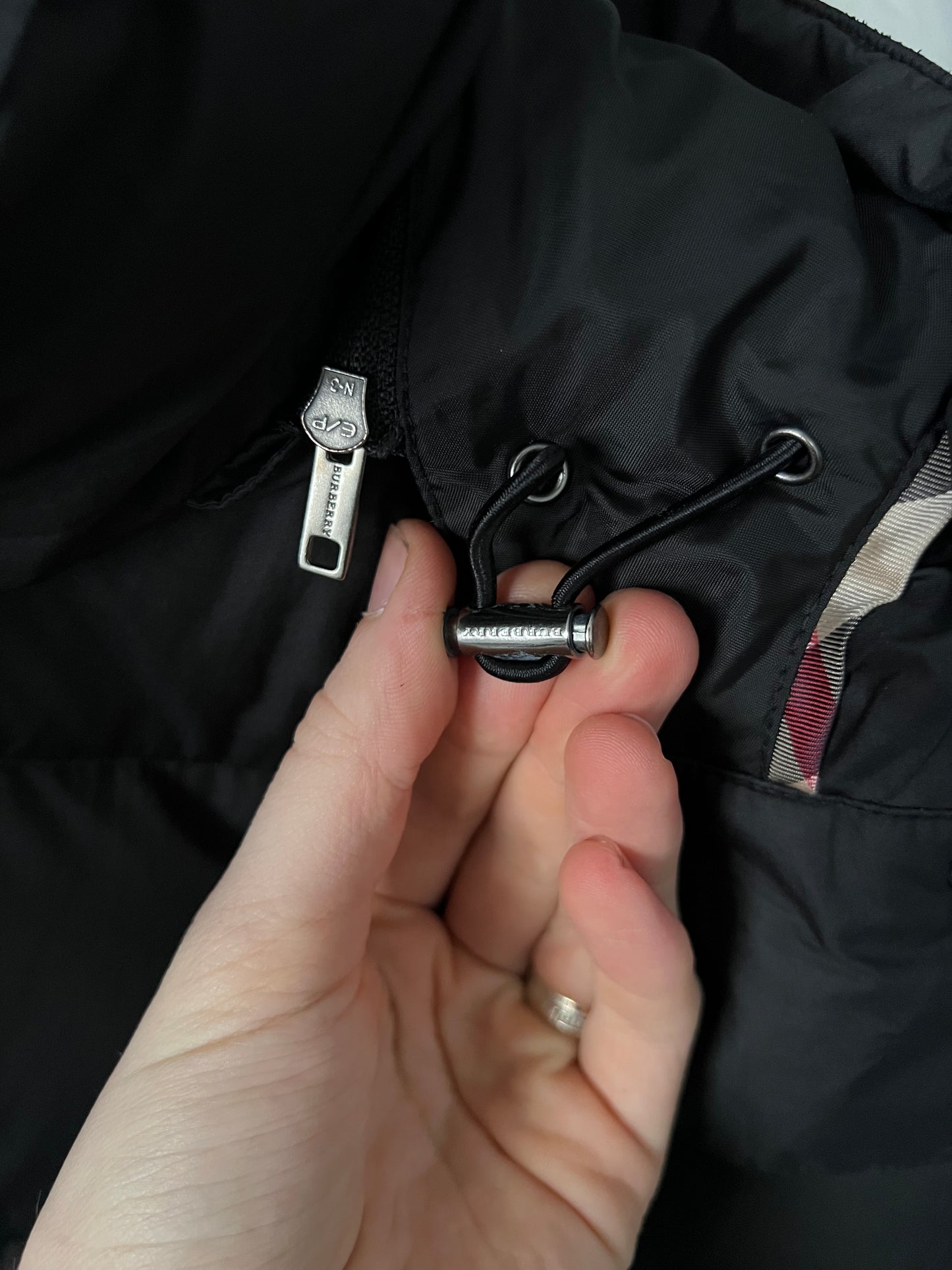 Burberry Down Puffer Long Coat Black Jacket