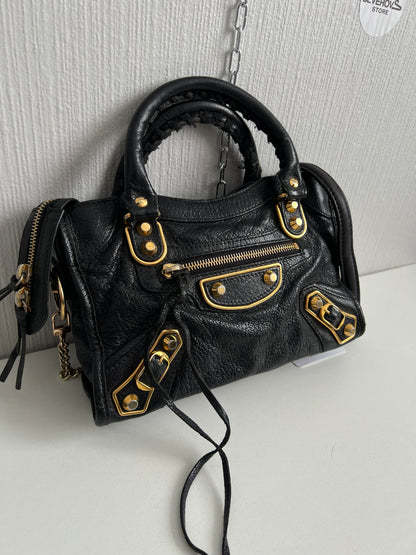 Balenciaga City Bag Mini in Black Leather