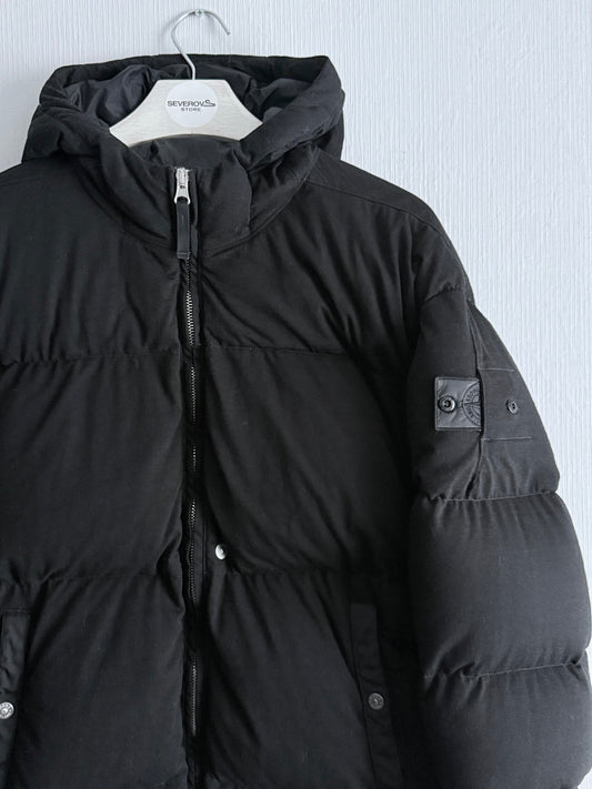 Stone Island Shadow Project FW21 High Density R-Nylon Jersey Real Down Jacket in Black