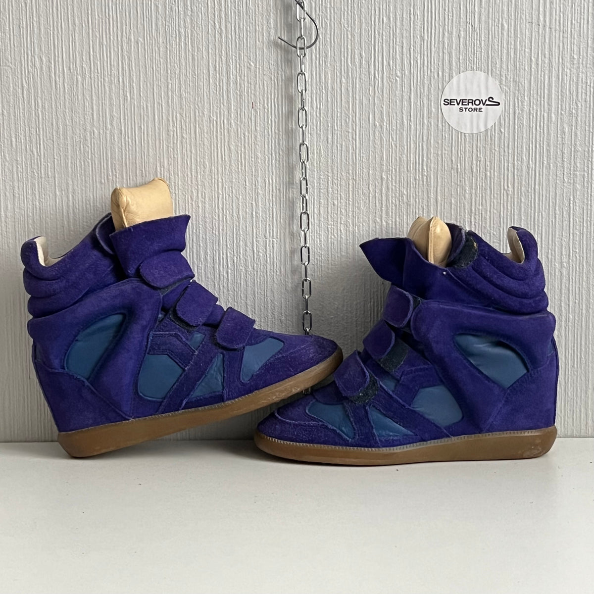 Isabel Marant Bekett Blue Suede Leather Sneakers Womens Shoes