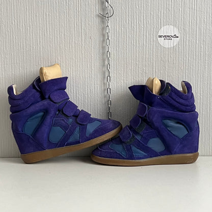 Isabel Marant Bekett Blue Suede Leather Sneakers Womens Shoes