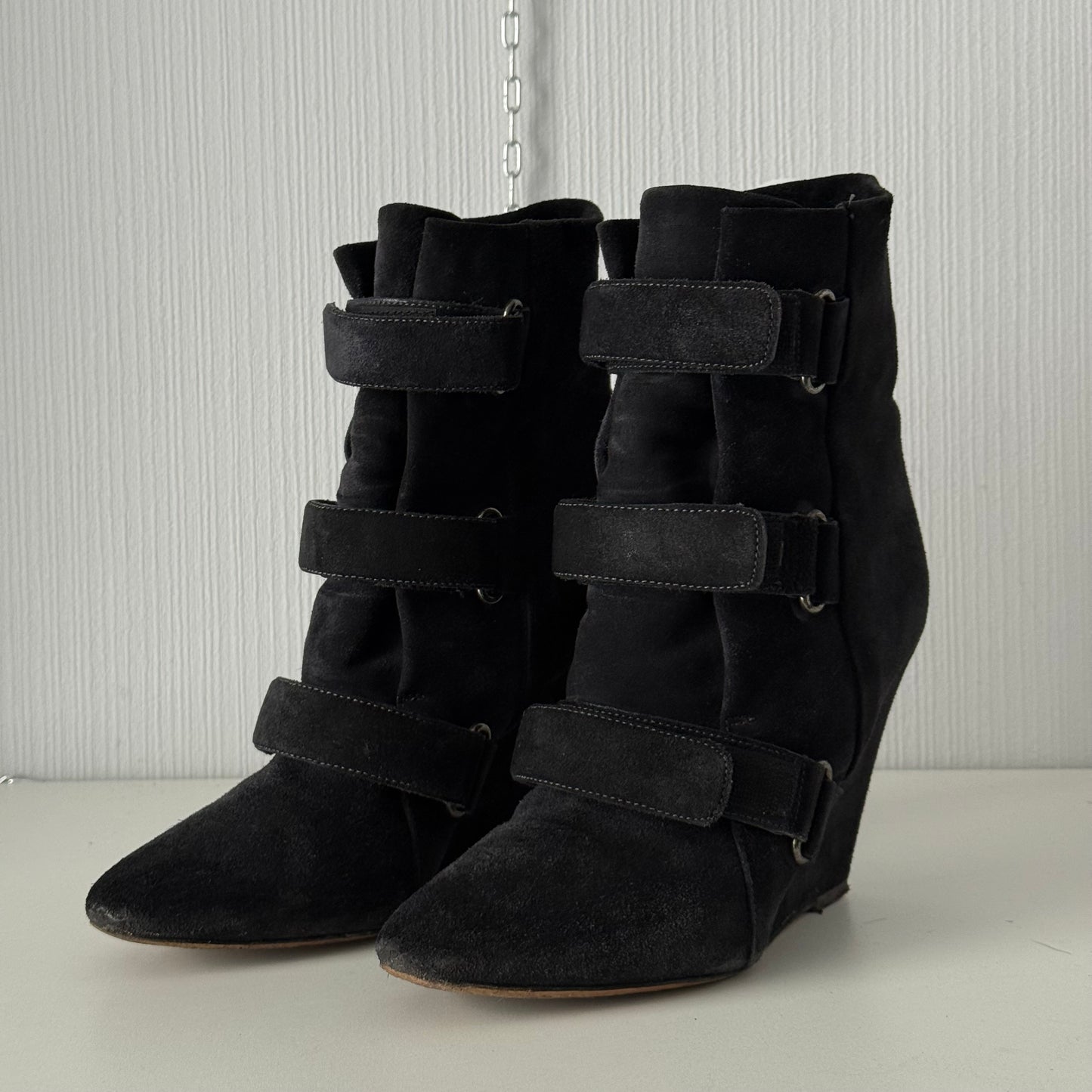 Isabel Marant Black Suede Scarlet Wedge Boots