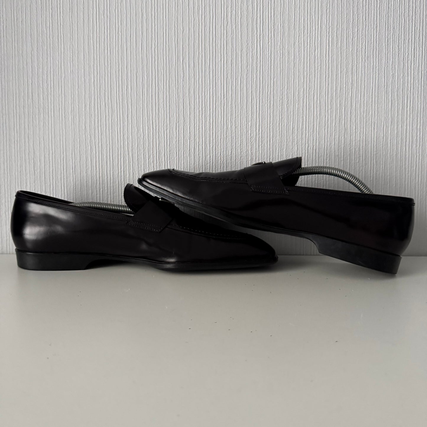 Prada Triangle-logo Leather Loafers