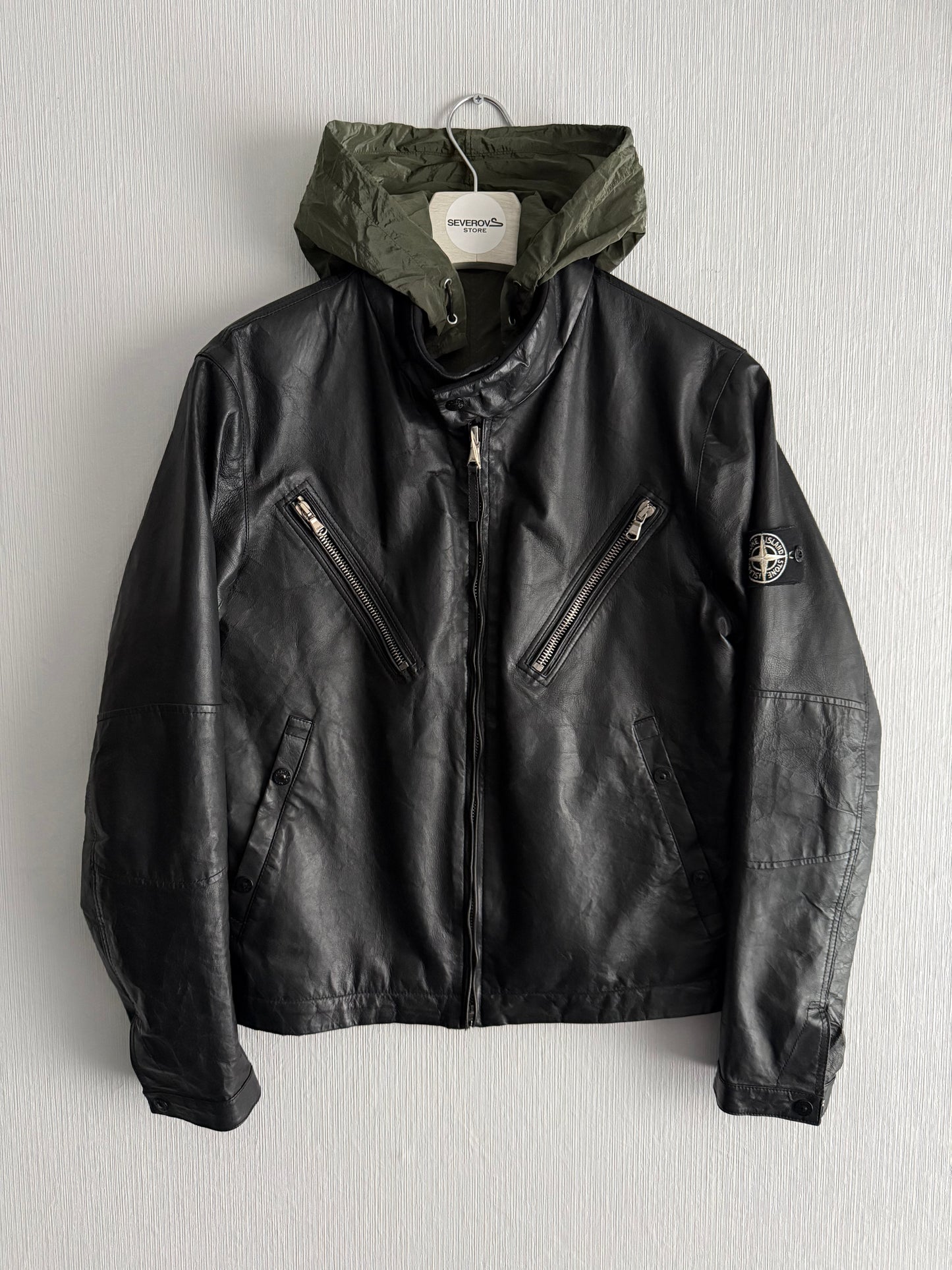 Stone Island SS10 Reversible Leather and Nylon Metal Jacket