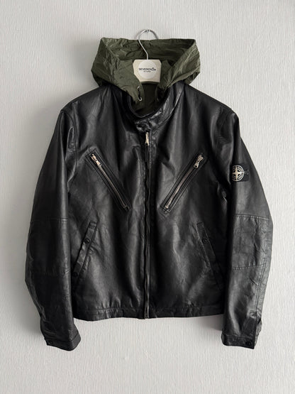 Stone Island SS10 Reversible Leather and Nylon Metal Jacket