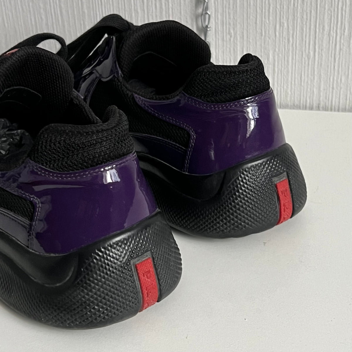 Prada America's Cup Violet Black Men's Sneakers — product photo