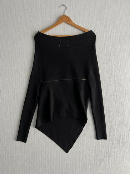 Maison Martin Margiela Line 1 Dark Grey Spiral Zipper Jumper – Fall 2012