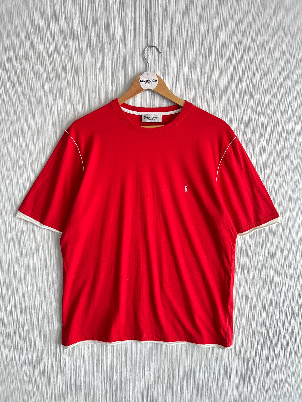 Yves Saint Laurent Red Cotton T-shirt
