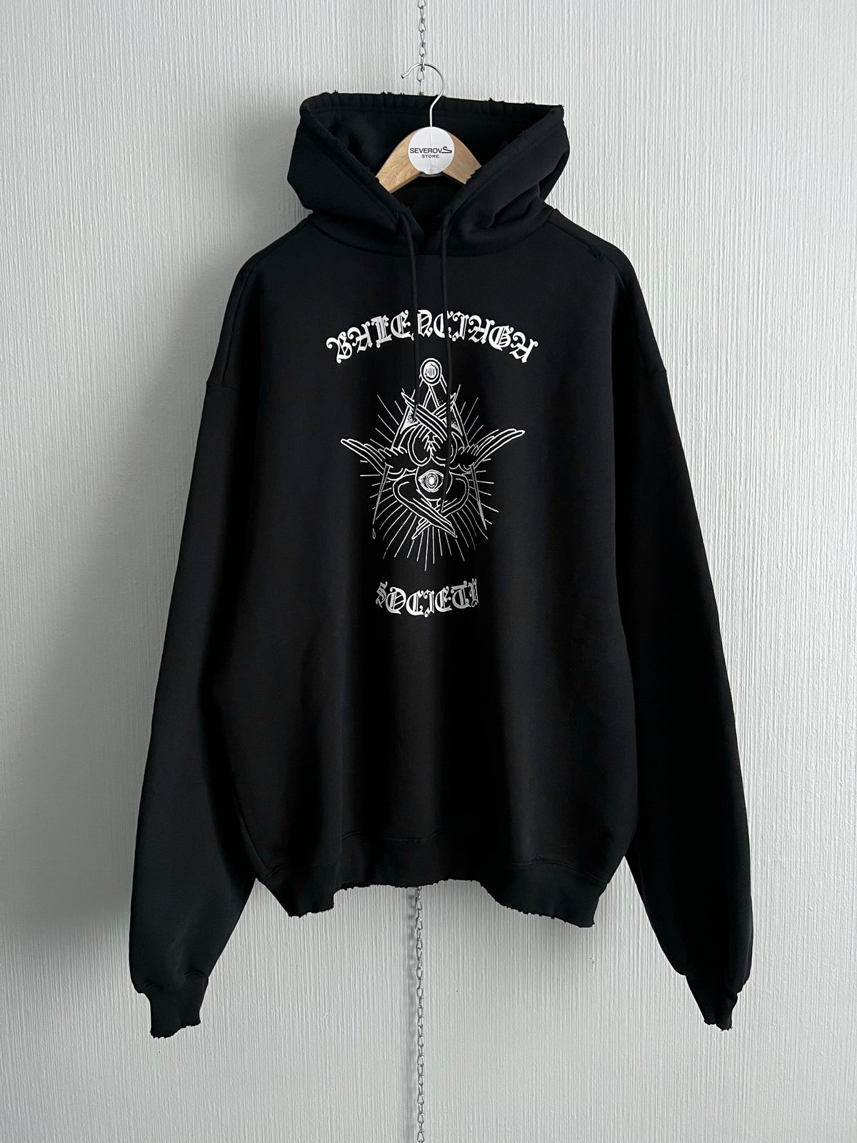 Balenciaga AW20 Free Your Mind Distressed Hoodie