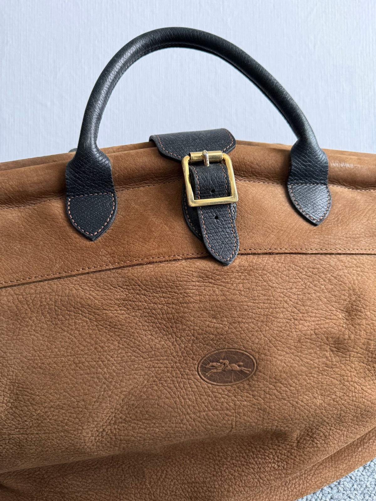 Longchamp Camel Suede Leather Bag
