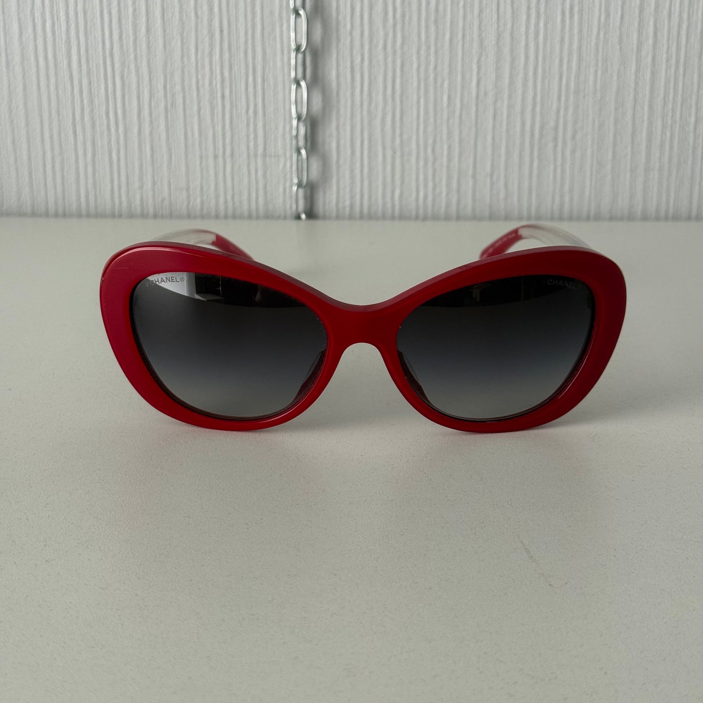 Chanel Red Cat Eye CC Sunglasses