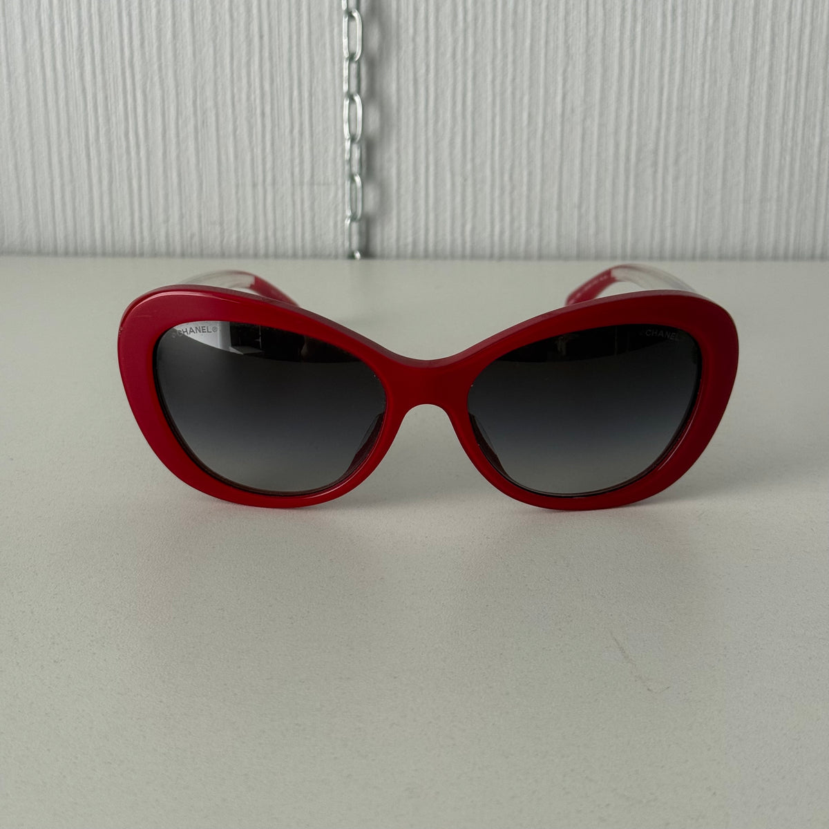Chanel Red Cat Eye CC Sunglasses