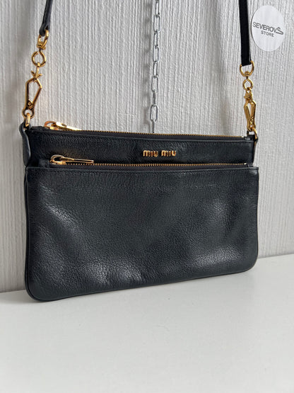 Miu Miu Black Leather Crossbody Bag