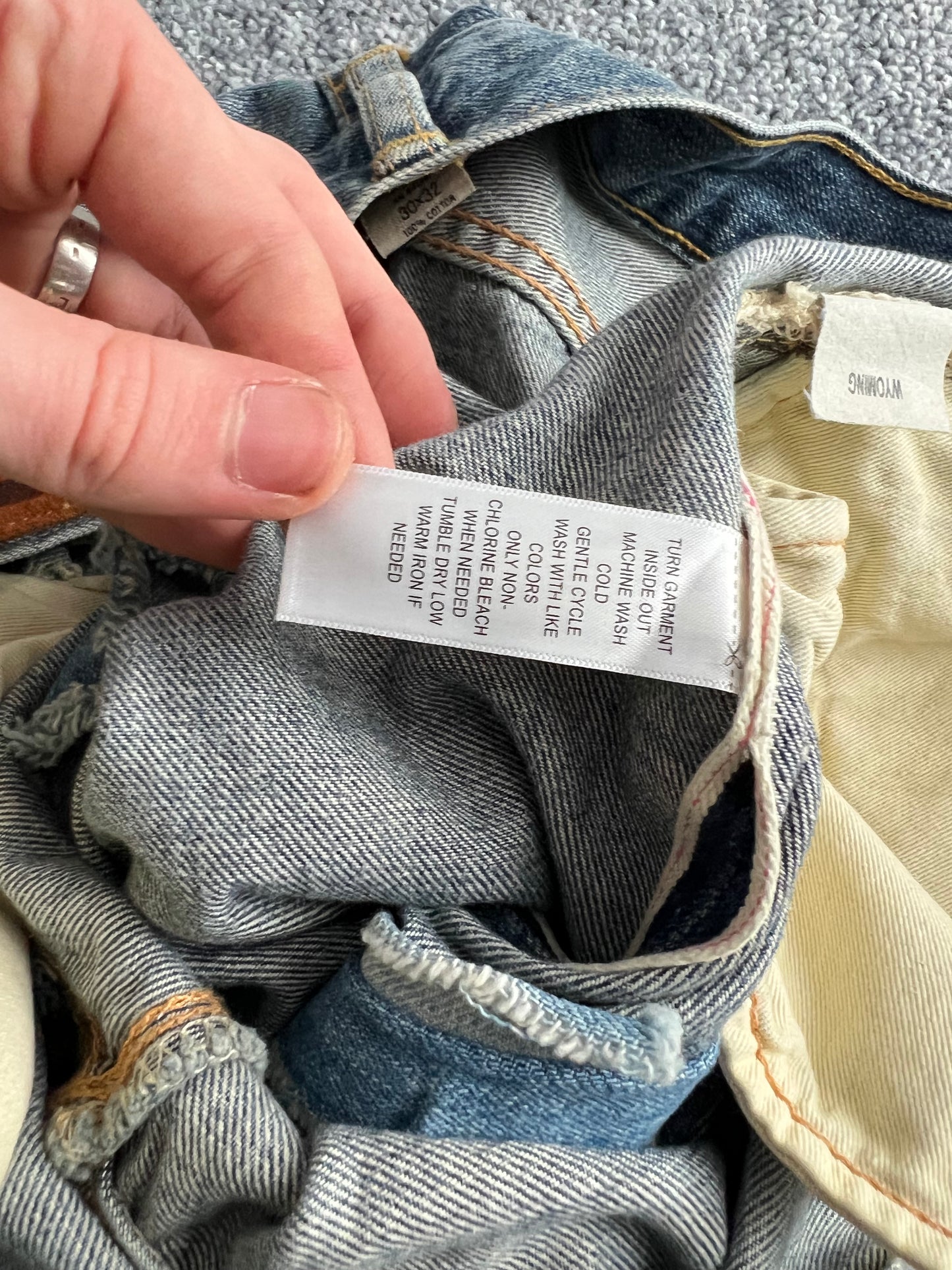 RRL Ralph Lauren Selvedge Distressed Repaired Japan Woven Denim Pants