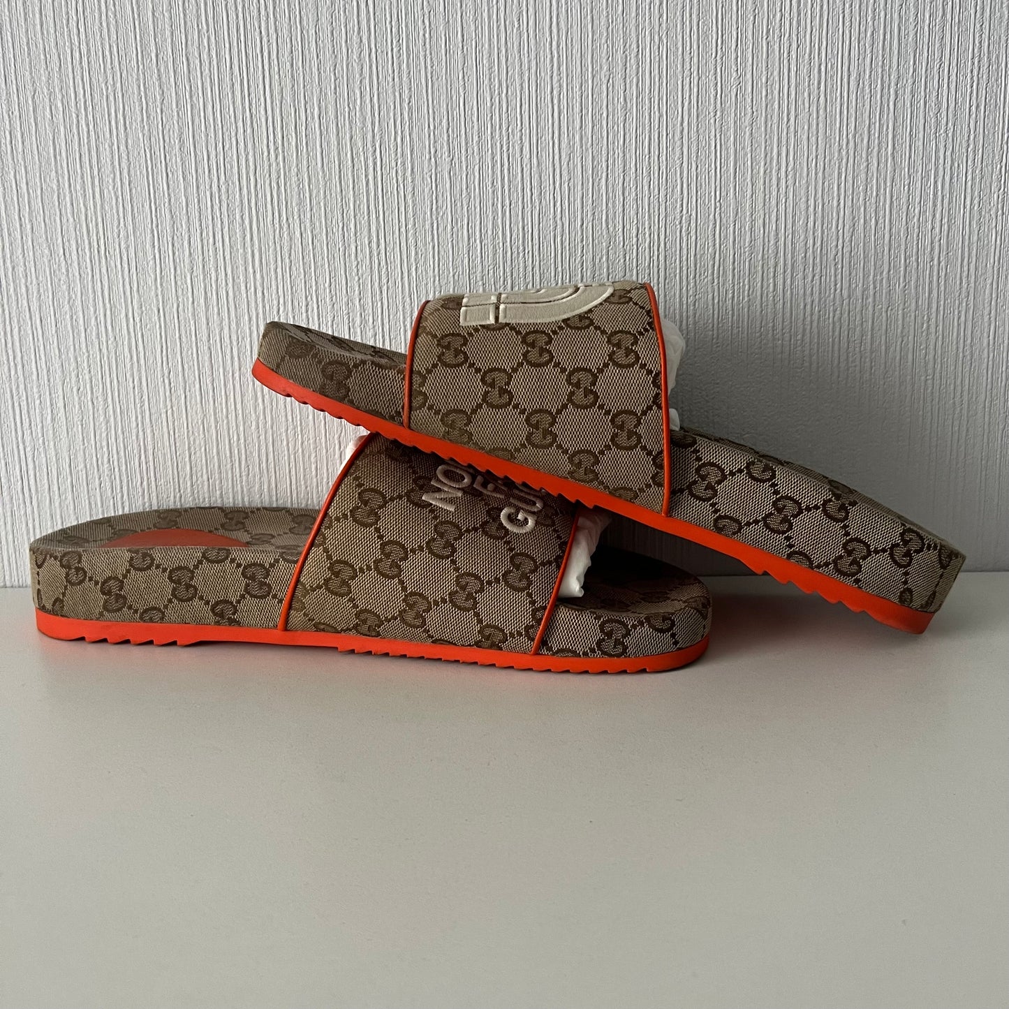 The North Face x Gucci Slide 'Beige Orange' Mens Shoes