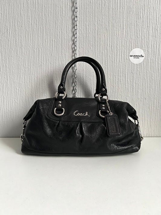 Coach Ashley Black Leather Shoulder Bag