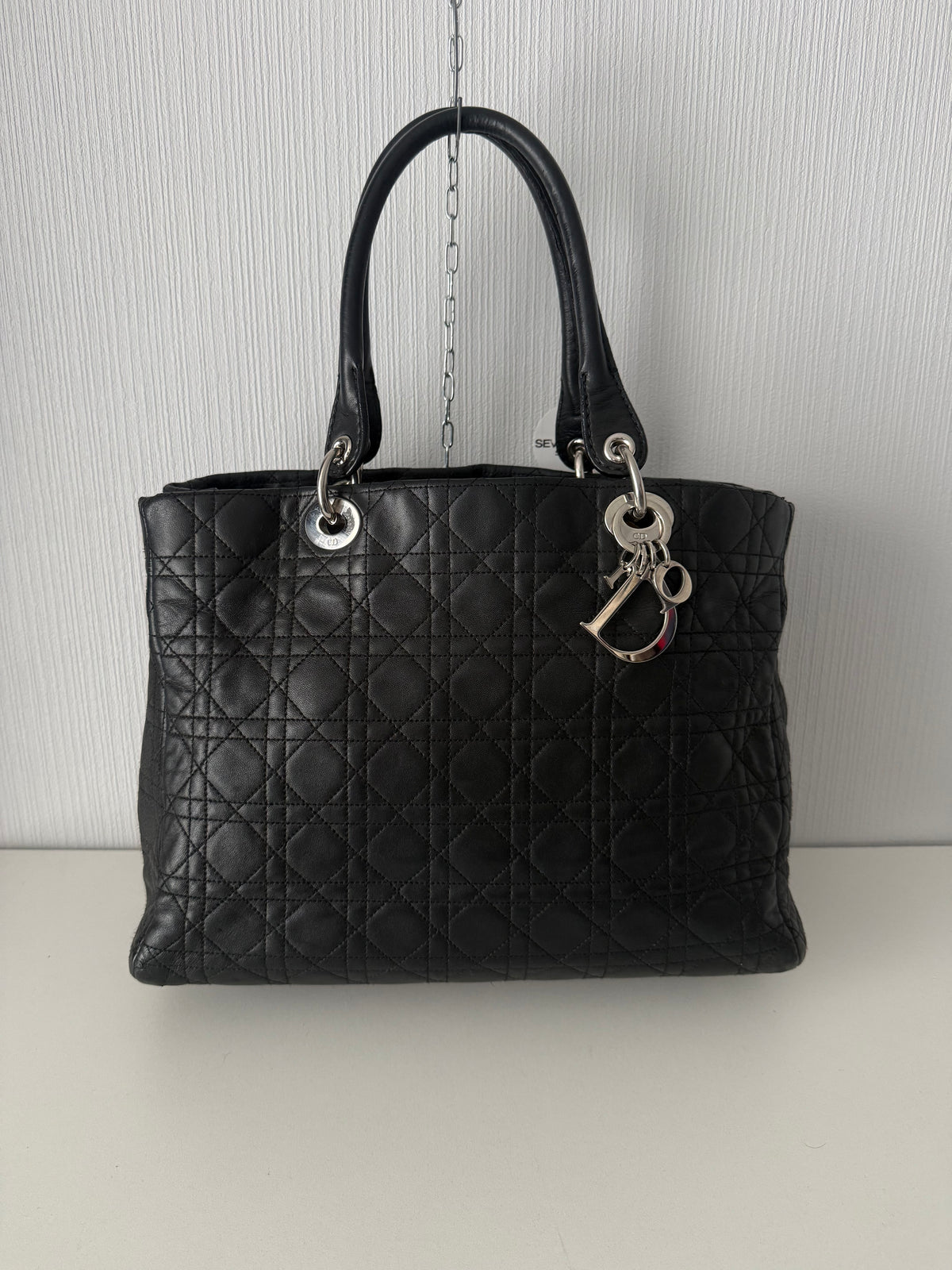 Christian Dior Lady Dior Soft Shopping Tote Cannage Quilt Lambskin Large