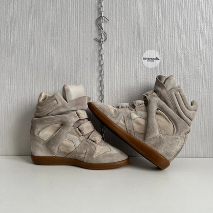 Isabel Marant Bekett Beige Suede Leather Sneakers Womens Shoes