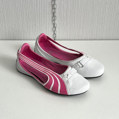 Puma Pink White Vintage Ballet Flats