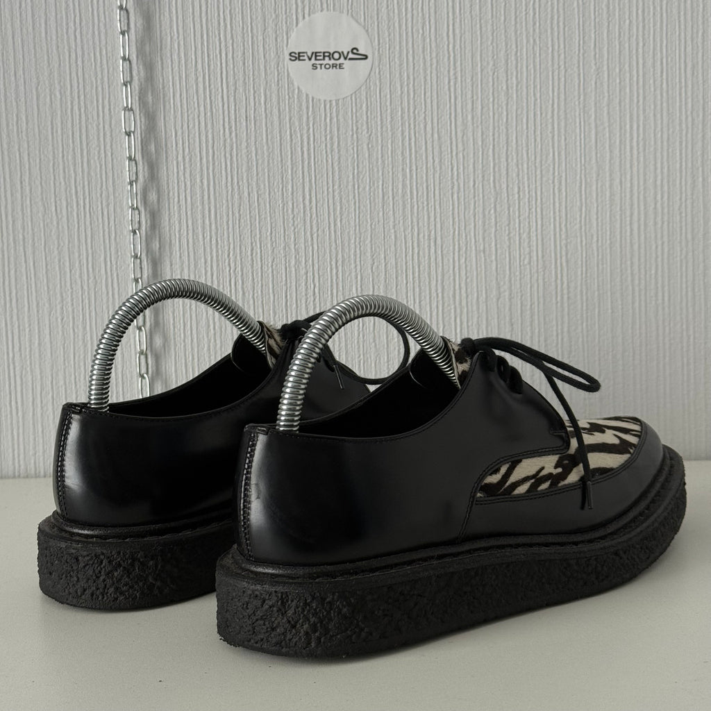 Saint Laurent Black Pony Hair Zebra Leather Shoes
