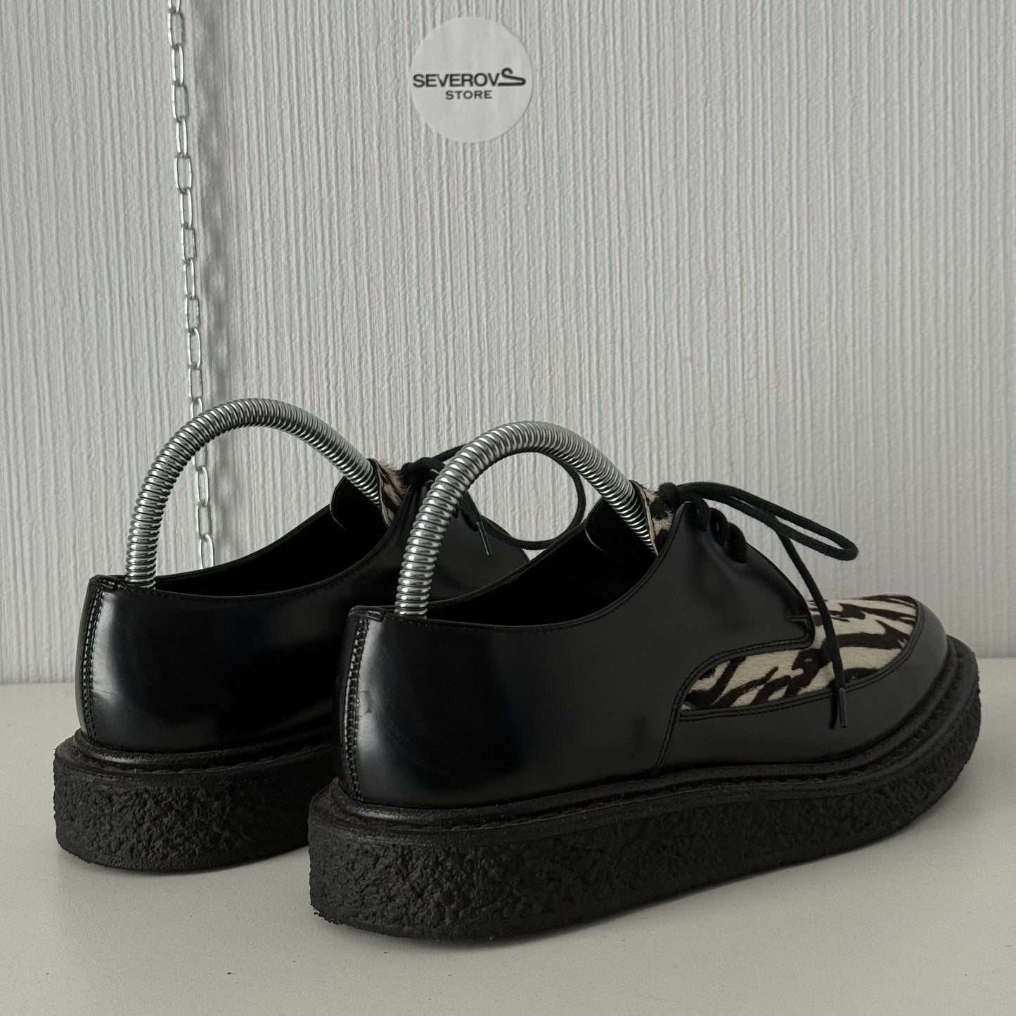 Saint Laurent Black Pony Hair Zebra Leather Shoes