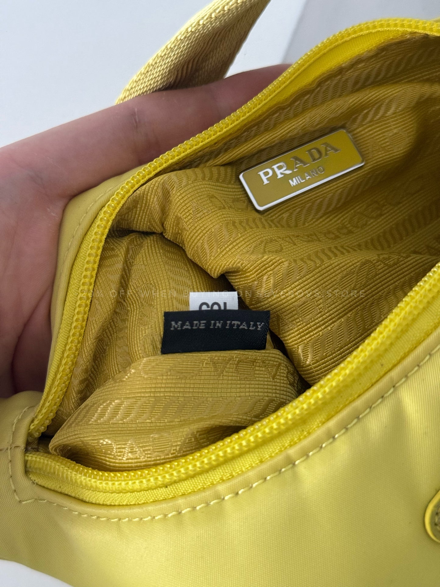 Prada Re-edition 2000 Nylon Shoulder Bag In Yellow