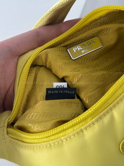 Prada Re-edition 2000 Nylon Shoulder Bag In Yellow