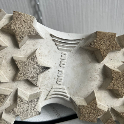 Miu Miu Crackle Leather White womens Boots