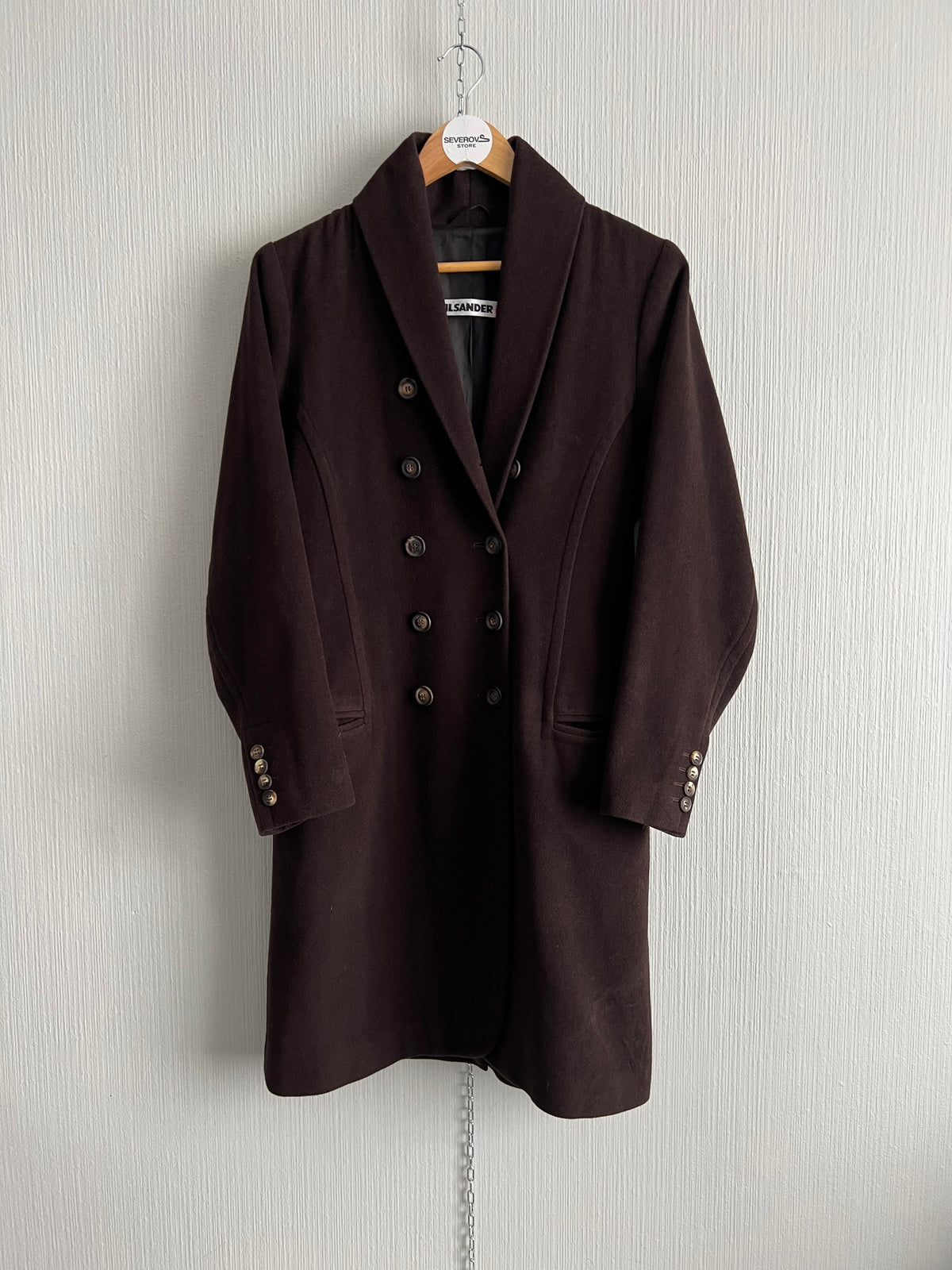 Jil Sander Vintage Cashmere Wool Blend Brown Coat