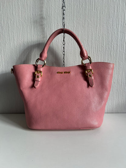 Miu Miu Tote Pink Leather Handbag Bag