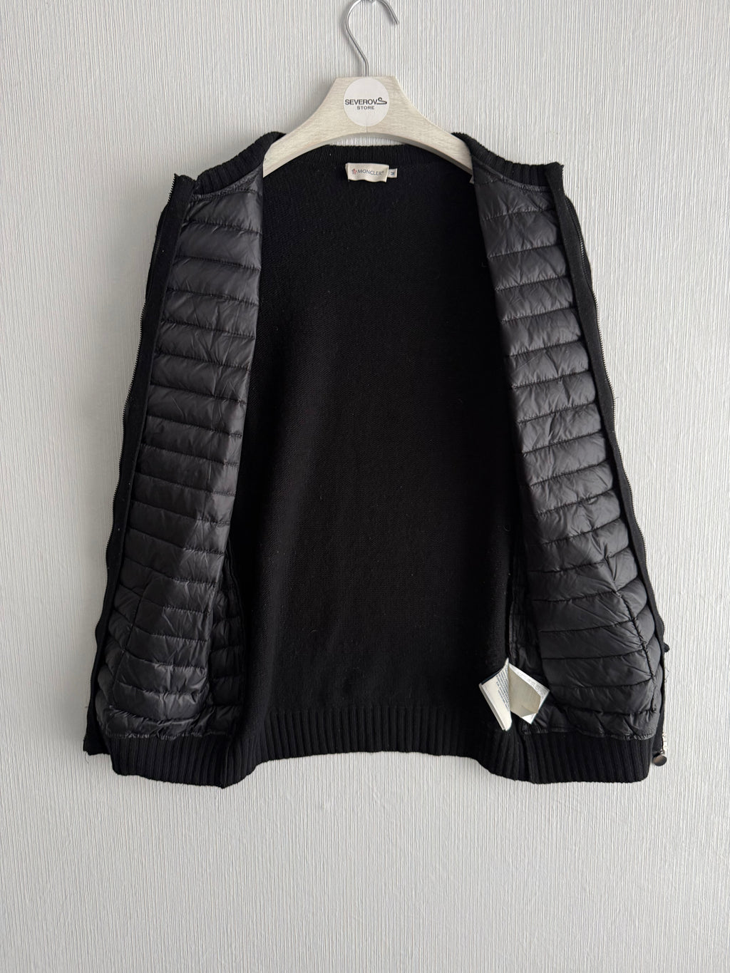 Moncler Maglione Tricot Down Padded Wool Cardigan