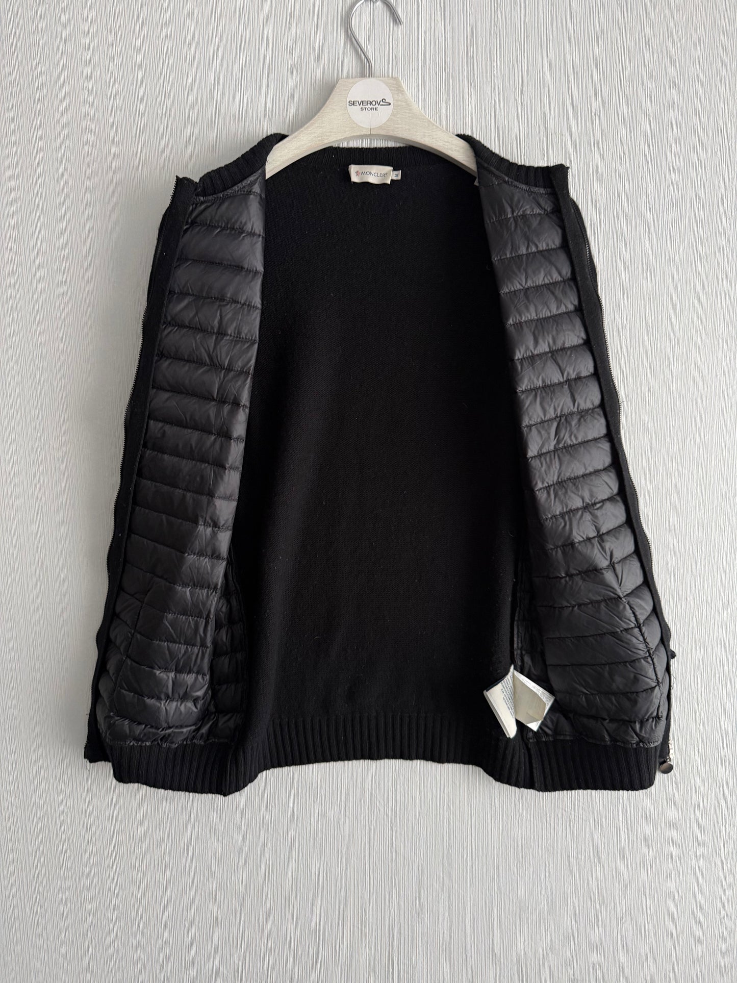 Moncler Maglione Tricot Down Padded Wool Cardigan