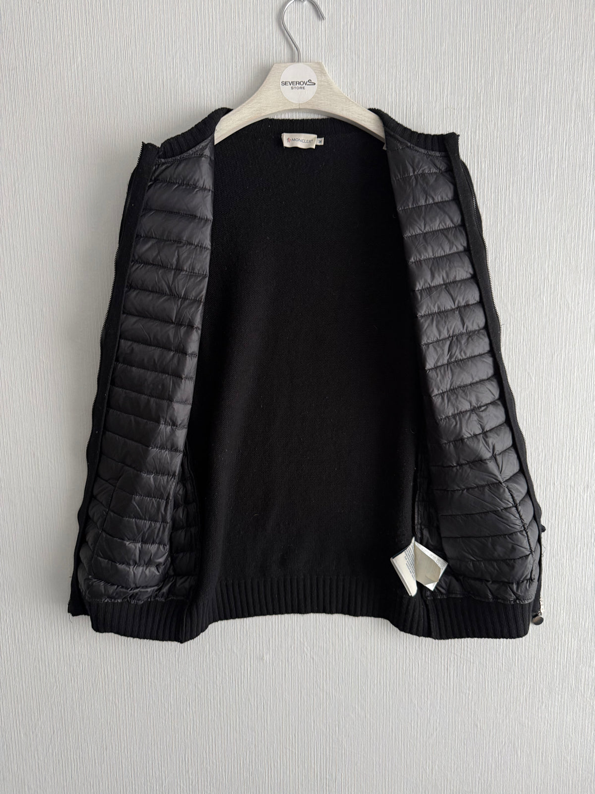 Moncler Maglione Tricot Down Padded Wool Cardigan