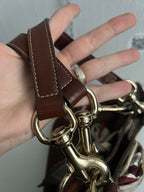 Gucci Positano Tote Handbag in Brown Leather