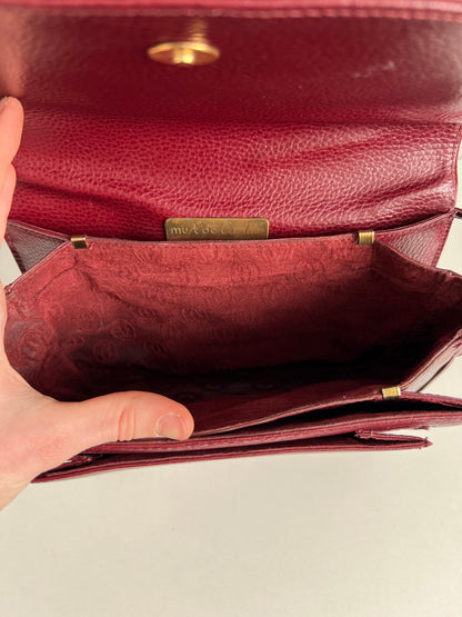 Cartier Vintage Burgundy Leather Shoulder Bag