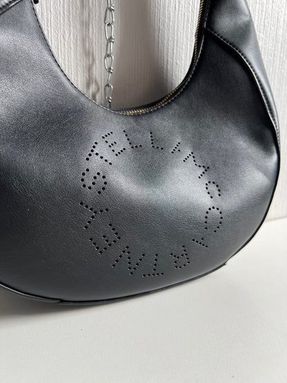 Stella McCartney Perforated Logo Boho Bag Black