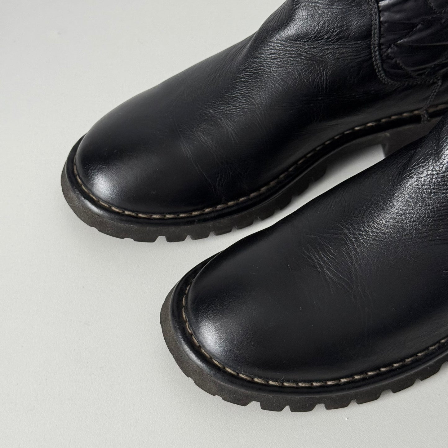 Chanel Black Nylon/Leather Coco Cocoon Boots by Karl Lagerfeld