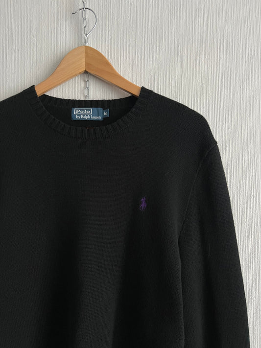 Polo Ralph Lauren Black Cotton Knit Sweater