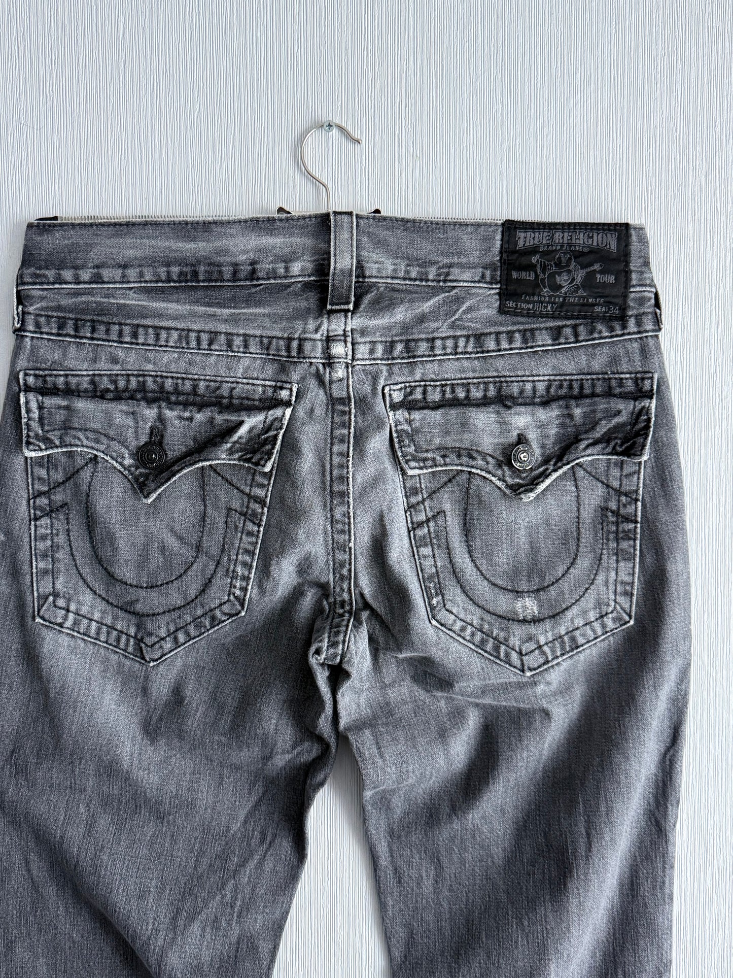 True Religion Vintage Grey Straight Jeans