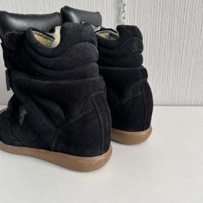 Isabel Marant Bekett Black Suede Leather Trainers Womens Shoes