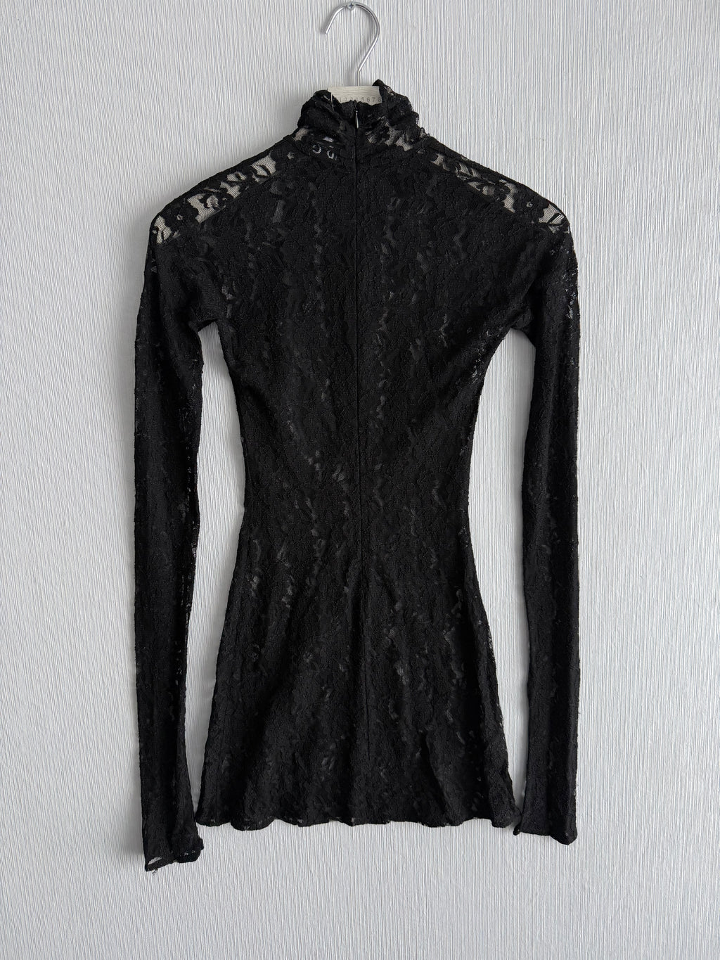 Dolce & Gabbana Black Floral Lace Long Sleeve Dress
