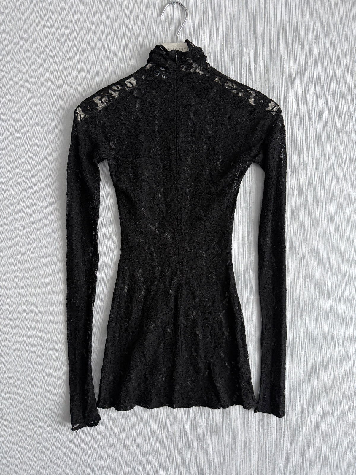Dolce & Gabbana Black Floral Lace Long Sleeve Dress