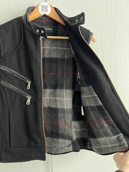 Dsquared2 Archive Black Cashmere Unisex Vest with Leather Trim